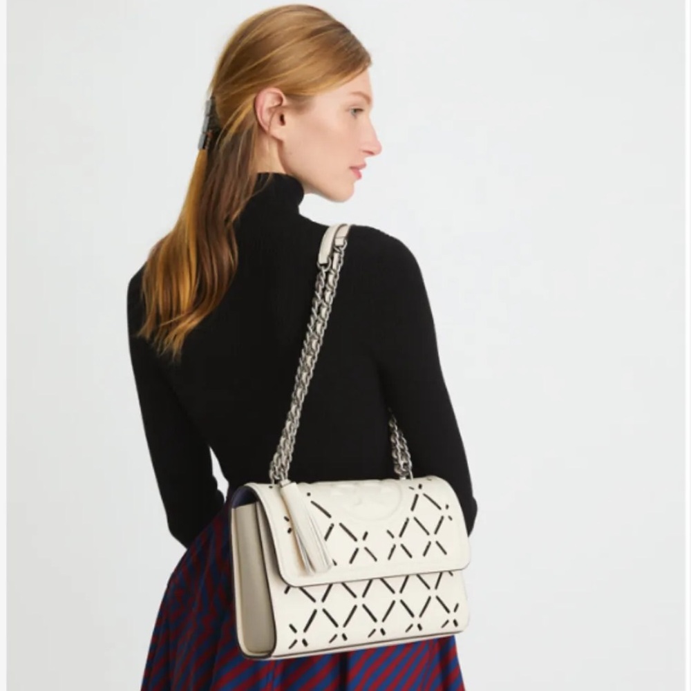 Fleming Diamond Perforated Convertible Shoulder Bag in Large